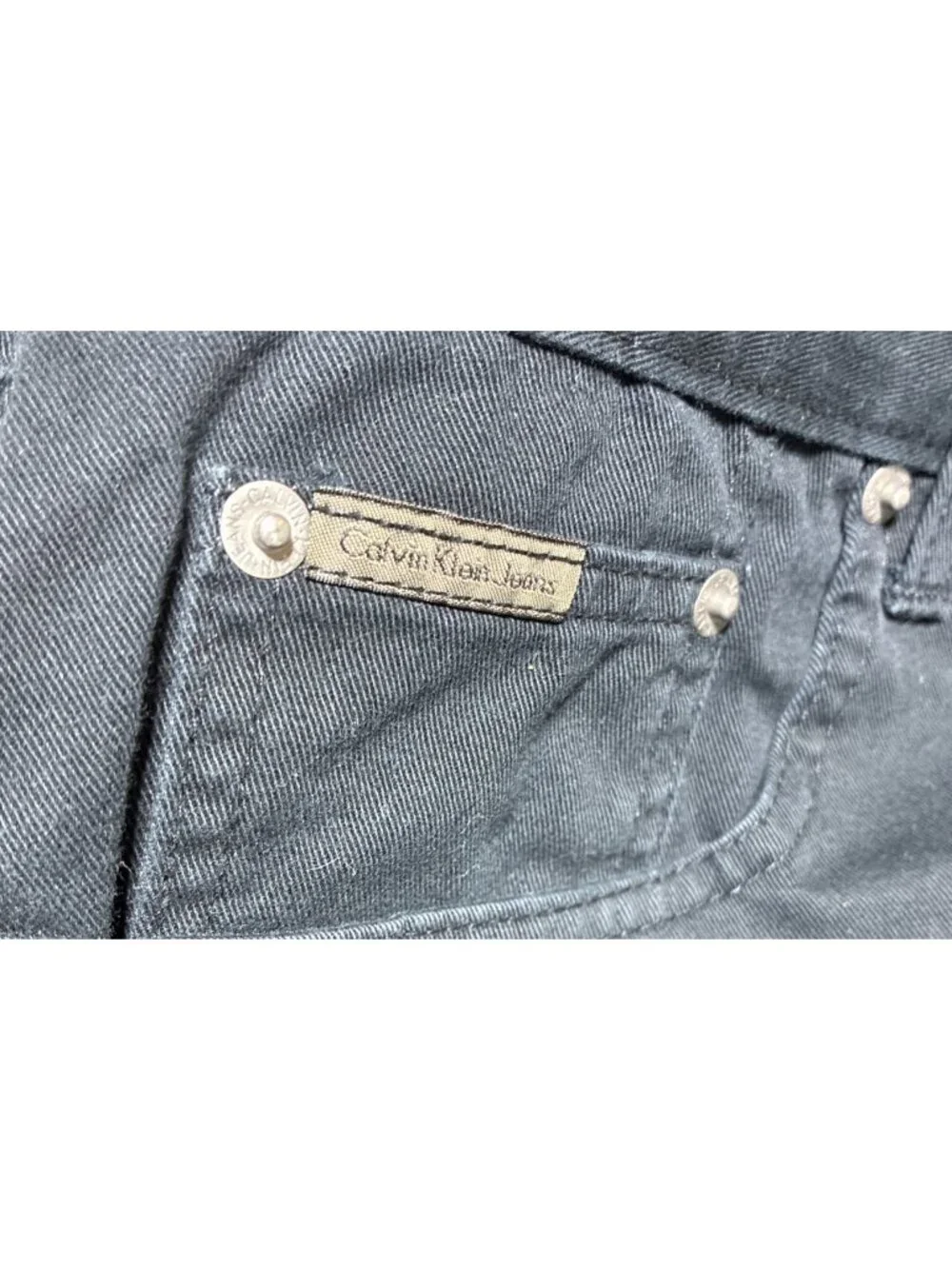 Calvin Klein Easy Fit Black Jeans Size 42 Baggy Wide Leg High Rise 90s Style